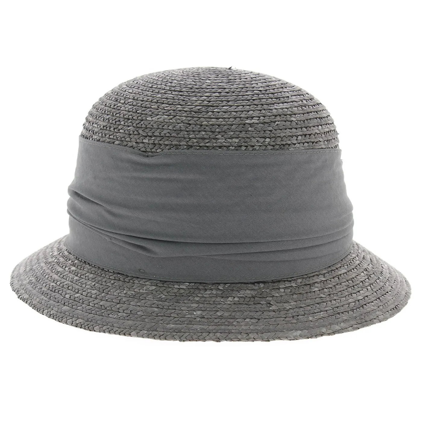 grey straw cloche hat - hat shop Reference: 4684 | Chapellerie Traclet