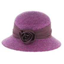 chapeau paille cloche grenat - boutique de chapeau Reference : 4685 | Chapellerie Traclet