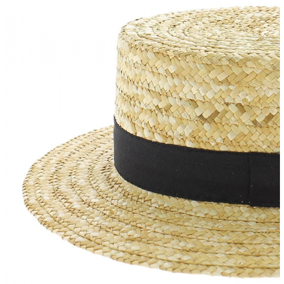 French Boater Natural Straw - Traclet French Boater Natural Straw - Traclet