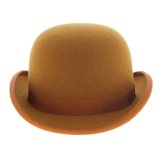 Orange Wool Felt Bowler Hat - Traclet