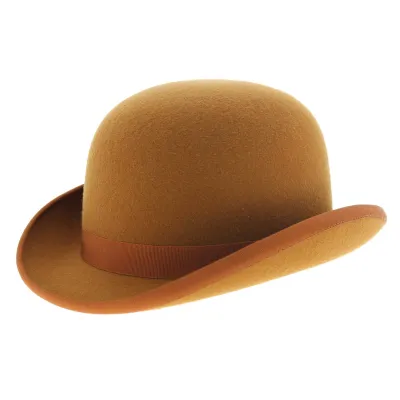 Chapeau Melon Orangé Feutre Laine - Traclet Fabriqué en France Reference : 4788 | Chapellerie Tracle
