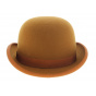 Orange Wool Felt Bowler Hat - Traclet