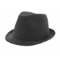 Jazz trilby hat - Black cotton