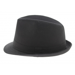 Jazz trilby hat - Black cotton
