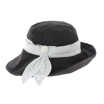 Capeline Nathalie - 100% coton noir Reference : 1591 | Chapellerie Traclet