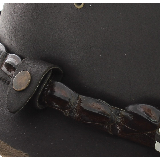 Queensland Crocodile Tooth Hat Brown - Jacaru Queensland Crocodile Tooth Hat Brown - Jacaru