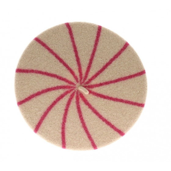 Children's beige and pink beret - Le Beret Francais