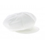 Anja White Linen Newsboy Cap - Mayser