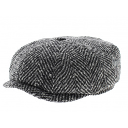 Hatteras Black and Gray Herringbone Cap - Stetson