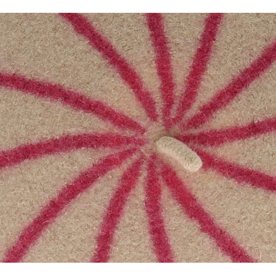 Béret à Rayures Rose- Le Béret Français