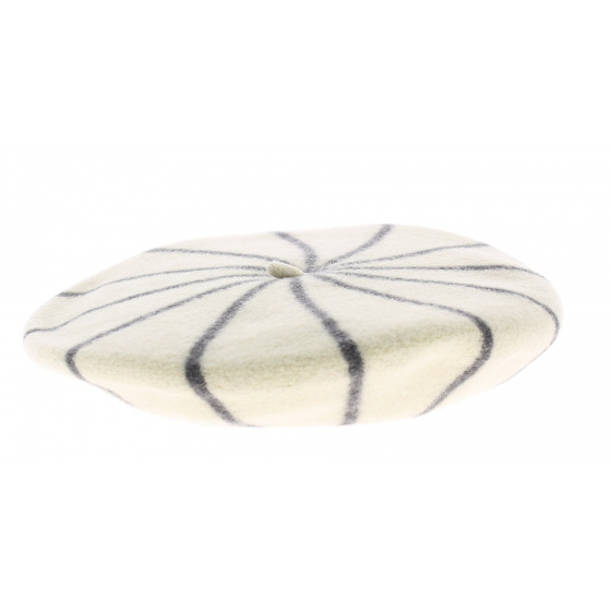 French Beret - grey striped beret
