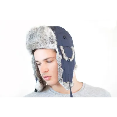 Lapeer navy waterproof fur chapka Reference: 445 | Chapellerie Traclet