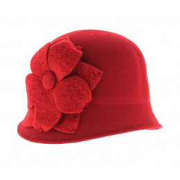 Chapeau cloche rouge Manon