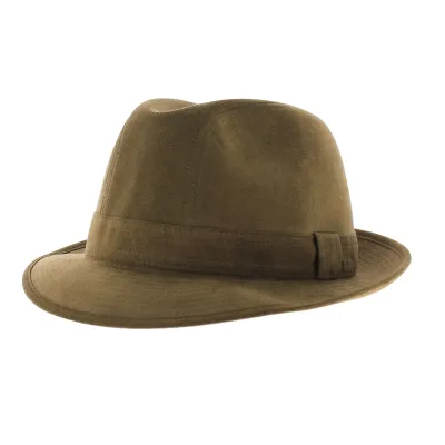 Trilby hat - Hazelnut Alcantara Reference: 831 | Traclet Hat Shop