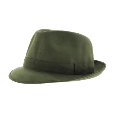 Trilby Hat - Green Alcantara faux suede Reference: 2771 | Traclet Hat Shop