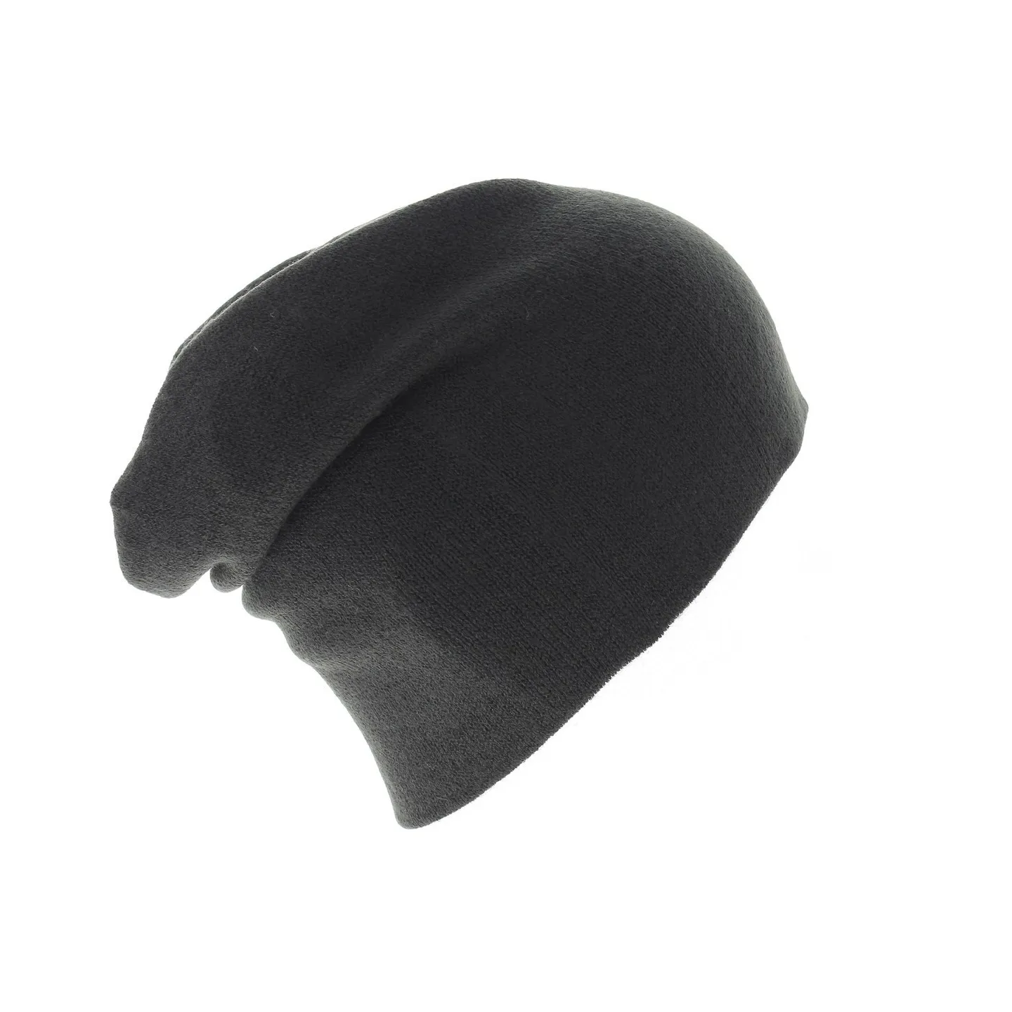 The Julietta Coal Black Beanie - long gathered beanie Reference: 2910 | Traclet Hat Shop