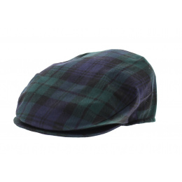 Green and blue Limerick tartan cap