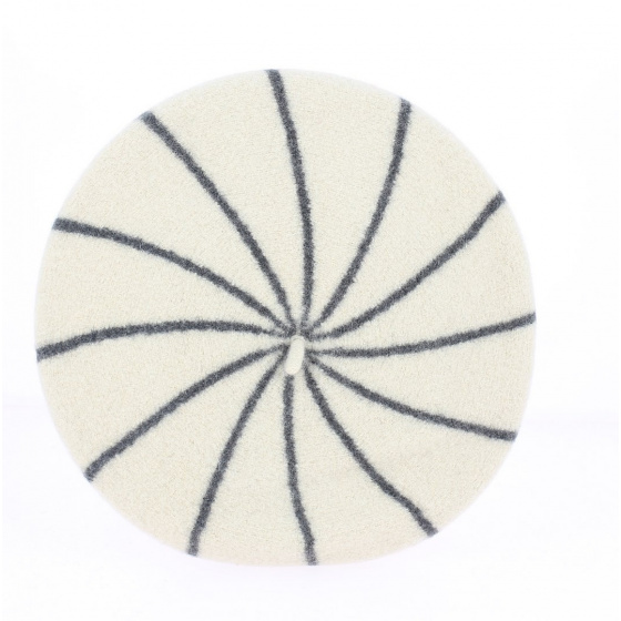 French Beret - grey striped beret