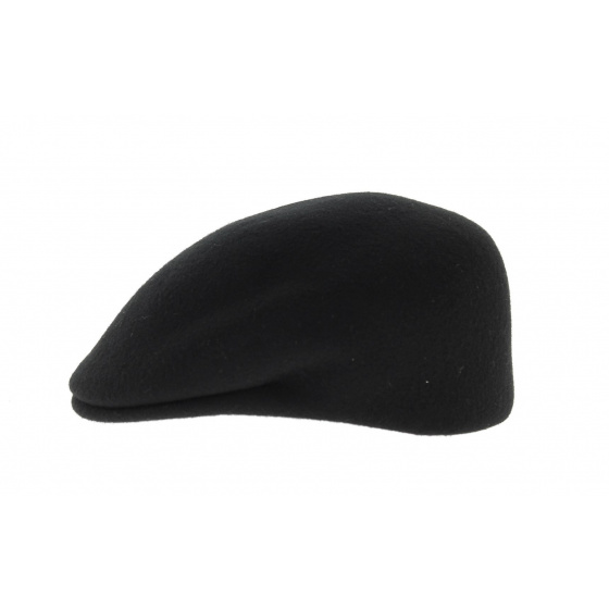 Black Wool Felt Rounded Cap - Traclet