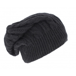 Long Florence Black Beanie - Traclet