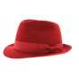 Madder red trilby hat