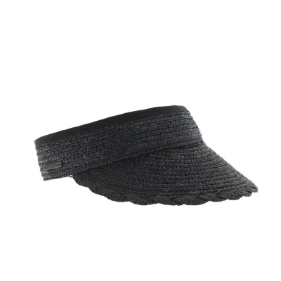 Casquette visière noir en paille Reference : 3784 | Chapellerie Traclet