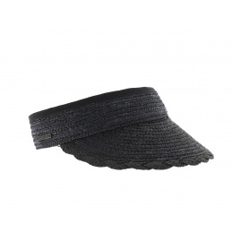Black straw visor cap