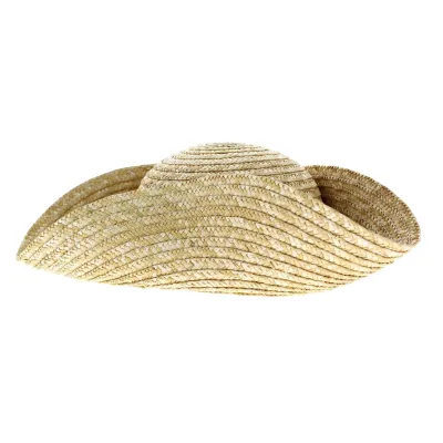 Straw tricorn made in France Reference: 4589 | Traclet Hat Shop