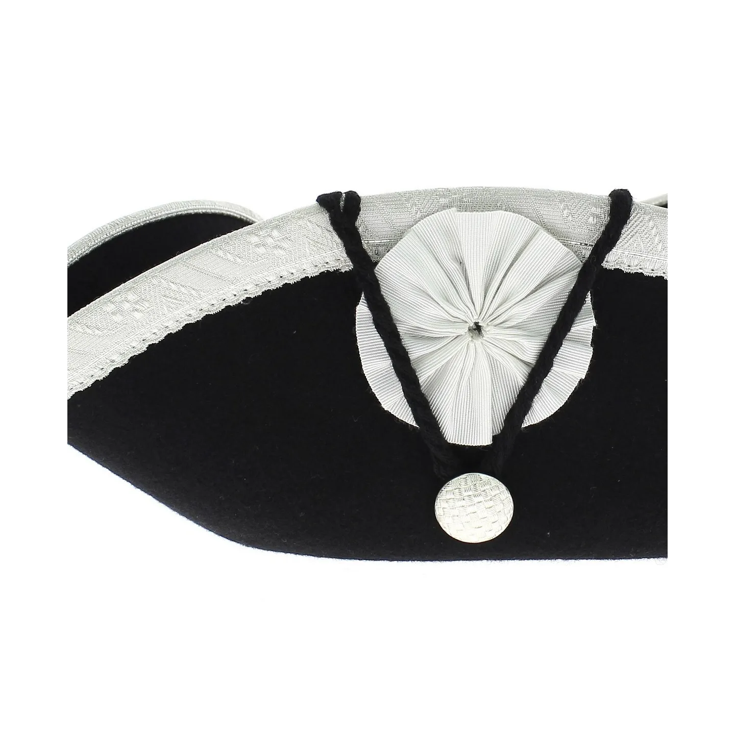 Revolution Tricorn with Silver Border Black Felt Reference: 5159 | Chapellerie Traclet