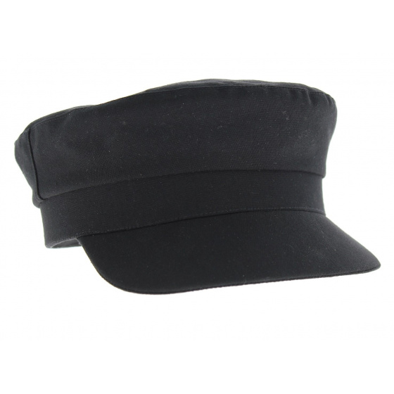 Breton Cap Brest Black Cotton - Traclet Breton Cap Brest Black Cotton - Traclet