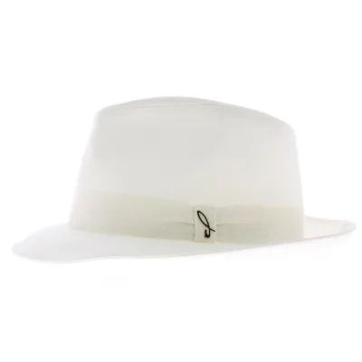 White Cotton Fedora Hat - Doria Reference: 5195 | Traclet Hat Shop
