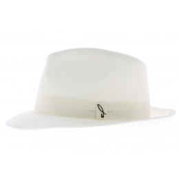 White Cotton Fedora Hat- Doria 