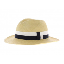 Panama hat fino aa blue white ribbon