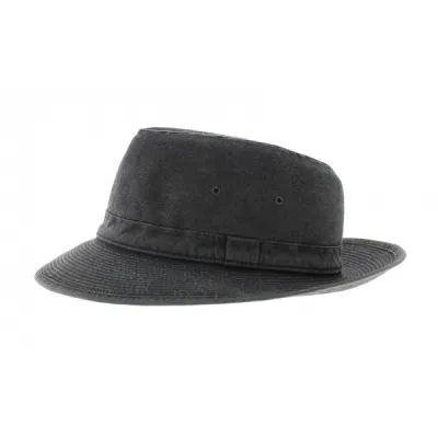 Chapeau fedora coton noir Reference : 5207 | Chapellerie Traclet