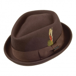Jaxon Keaton Porkpie Hat Brown