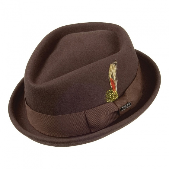 Jaxon Keaton Porkpie Hat Brown