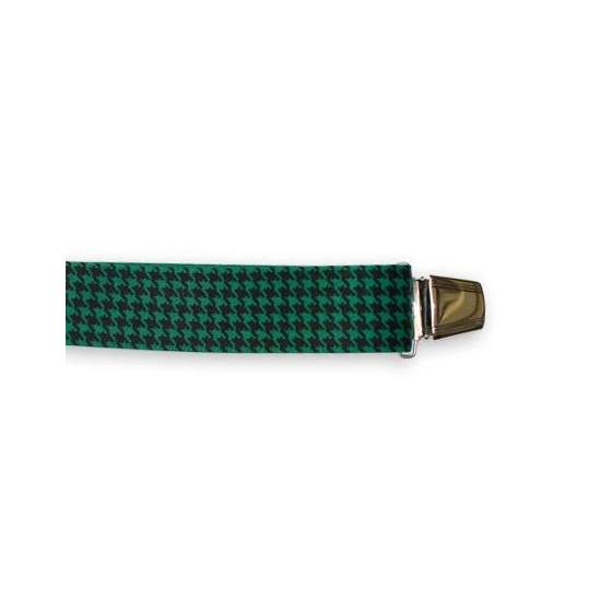 Wide Suspenders GREEN HOUNDSTOOTH