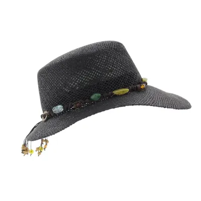 Giuditta - Black straw cap Reference: 5299 | Traclet Hat Shop