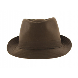 Brown Cotton Trilby Hat