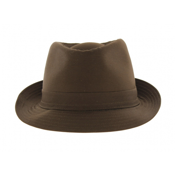 Brown Cotton Trilby Hat