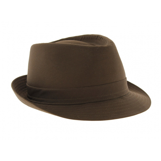 Brown Cotton Trilby Hat