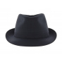 Navy Blue Cotton Trilby Hat