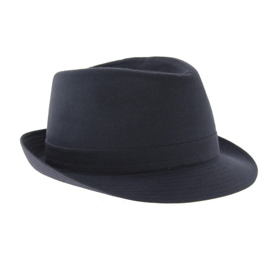 Navy Blue Cotton Trilby Hat Navy Blue Cotton Trilby Hat