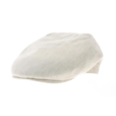 Flat cap - 100% fancy beige linen Reference: 4536 | Traclet Hat Shop