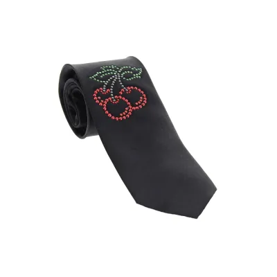 Cherry Rhinestone Silk Tie Reference: 5341 | Chapellerie Traclet