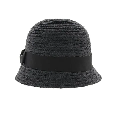 Chapeau cloche paille Maithe Noir Reference : 5376 | Chapellerie Traclet