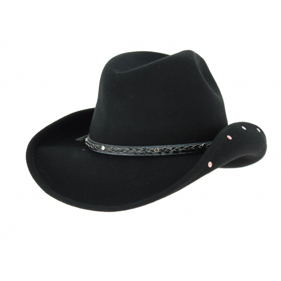 Baby Jane Kids Black Wool Felt Hat - Bullhide