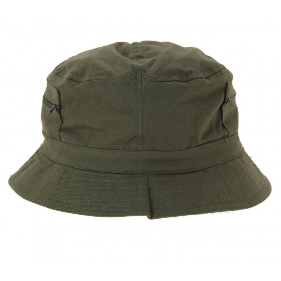 Khaki Travel Bucket Hat with Pocket