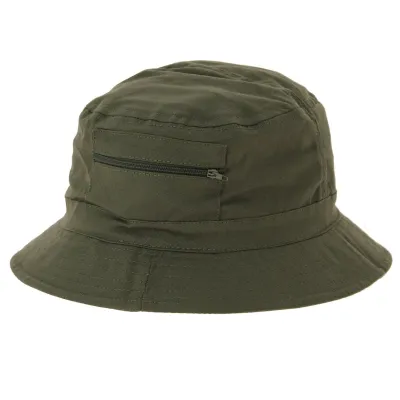 Affordable bucket hat: Khaki Travel Bucket Hat with Pocket by Reference brand: 5430 | Traclet Hat Shop
