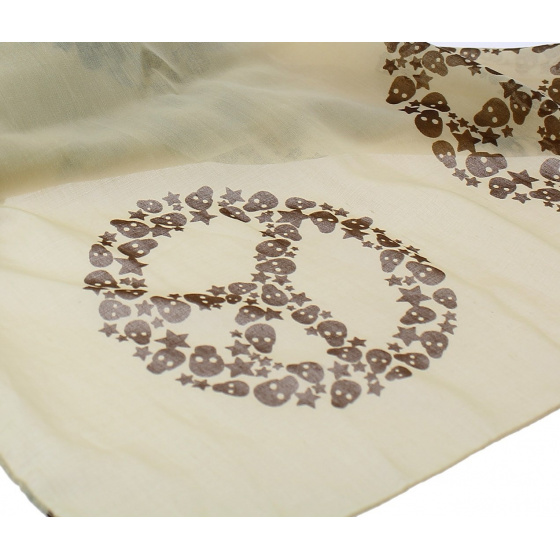 Foulard Peace and Skull beige 